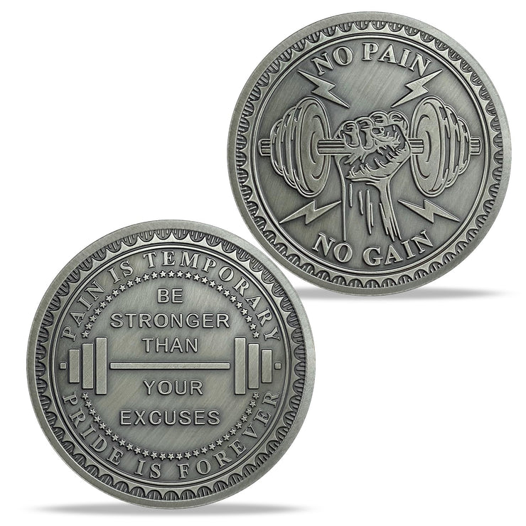 No Pain No Gain Inspiring Coin