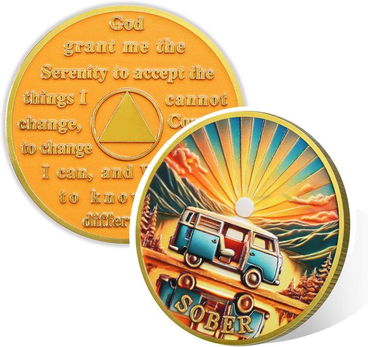 Personalized Rolling Toward Recovery Sobriety Coin