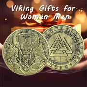 Viking Warrior coin with Wolves Norse Mythology Odin Viking God Coin