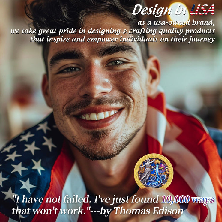 Aquarius 12 Zodiac Protective Talisman Challenge Coin