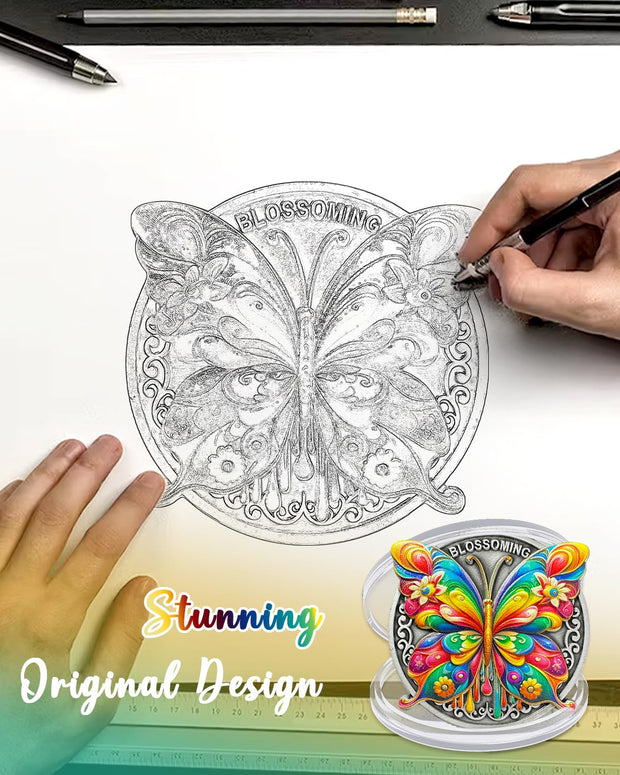 Colorful Butterfly Sobriety Coin