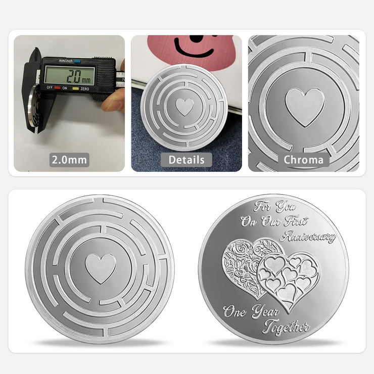 Double Heart Anniversary Coin