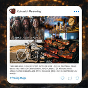 Glory Handmade Viking Mug - 20oz Valhalla Gate Beer Stein - 304 Stainless Steel Novelty Norse Mythology Cup