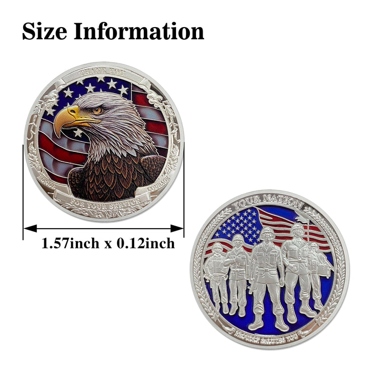 Thank You for Your Service Challenge Coins for Veterans