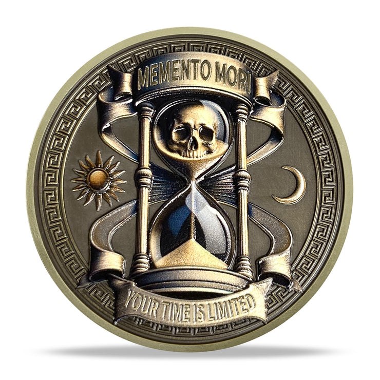Daily Stoic Reminder Skull Challenge Memento Mori Coin
