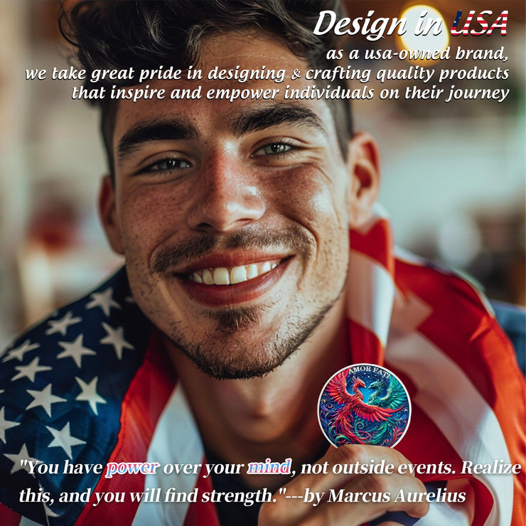 Amor Fati Phoenix Stoic Marcus Aurelius Roman Cardinal Virtues Memento Mori Challenge Coin