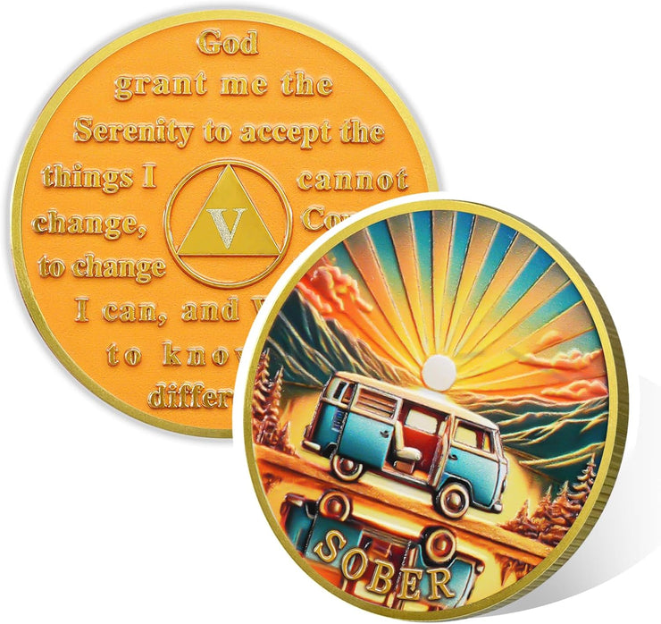 Personalized Rolling Toward Recovery Sobriety Coin