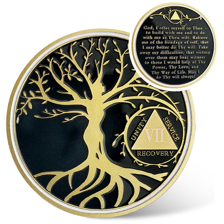Personalized Gold Tree of Life Sobriety Coin