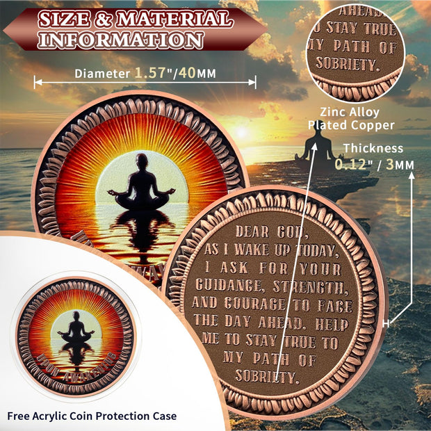 Sea Surface Meditation Sobriety Coin
