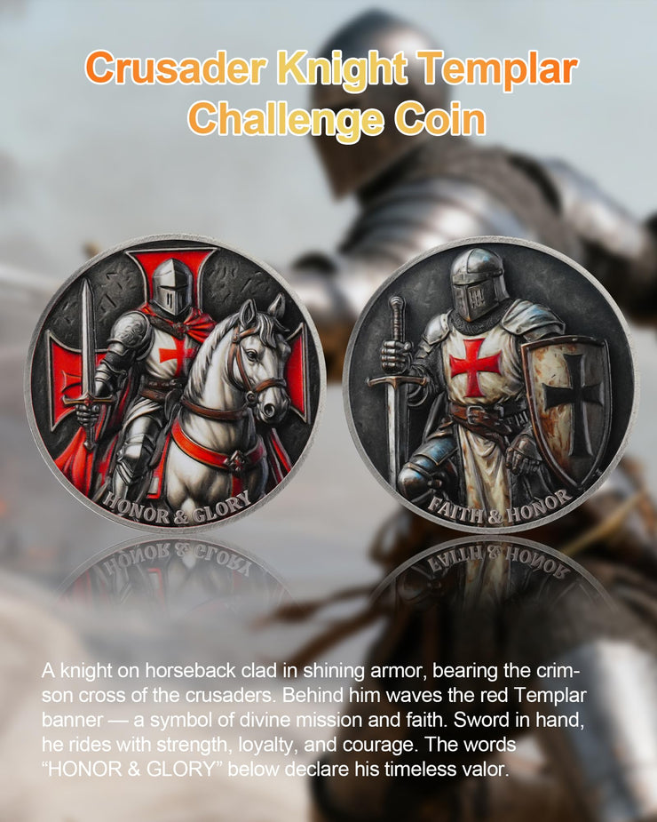 Knights Templar Challenge Coin with Red Cross