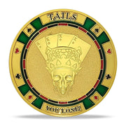 Heads Or Tails Poker Skull Good Luck Decision Challenge Coin