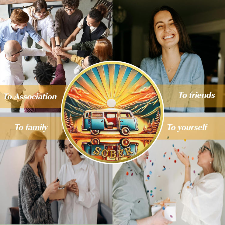 Personalized Rolling Toward Recovery Sobriety Coin