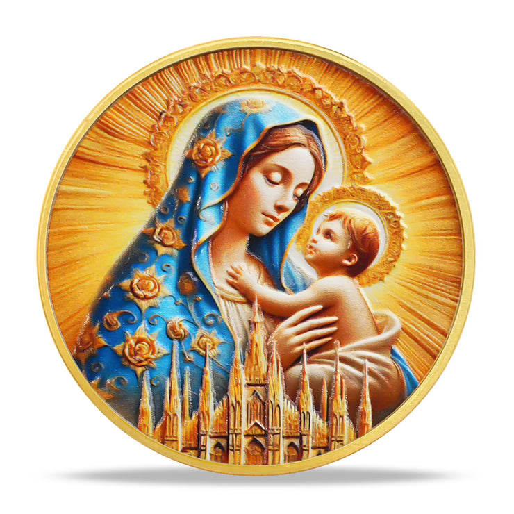Virgin Mary and Holy Child Jesus Christian Coin