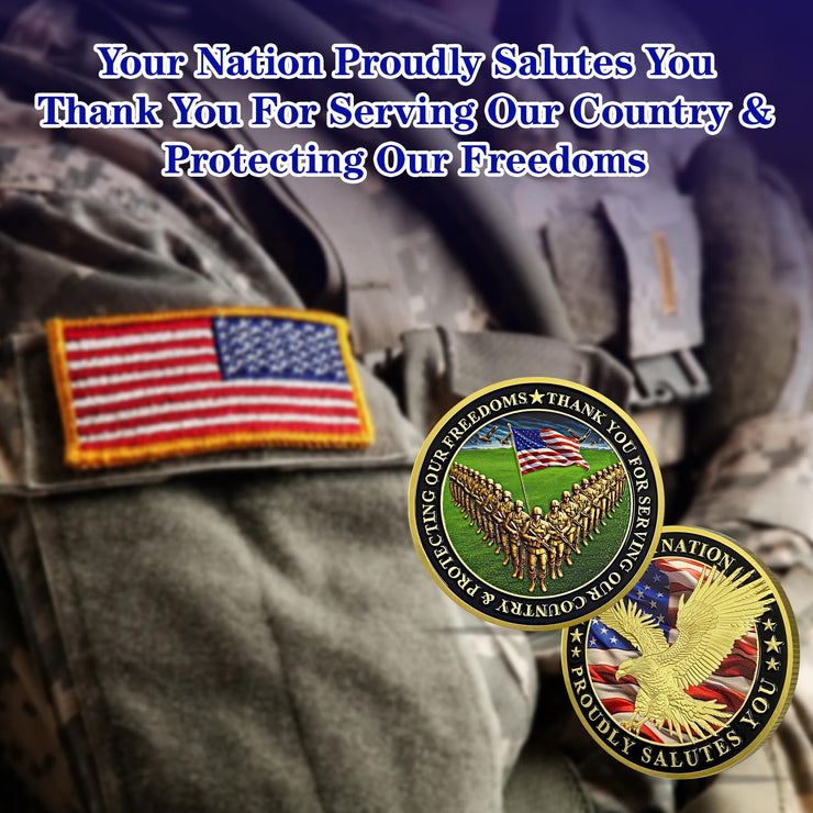 Your Nation Proudly Salutes You Military Veterans Challenge Coin