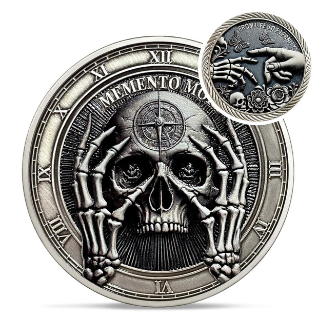 Delicate Novelty Skull Memento Mori Coin