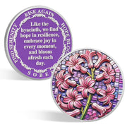 Hyacinth Sobriety Coin Non-Religious AA Chips Sober Coin Sobriety Gifts