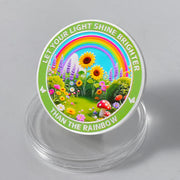 Dumpster Garden Recovery Medallion with Rainbow Sobriety Coin