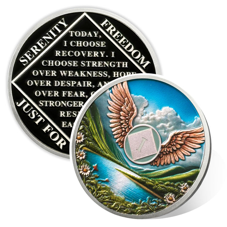 Personalized Wings of Freedom Sobriety Coin