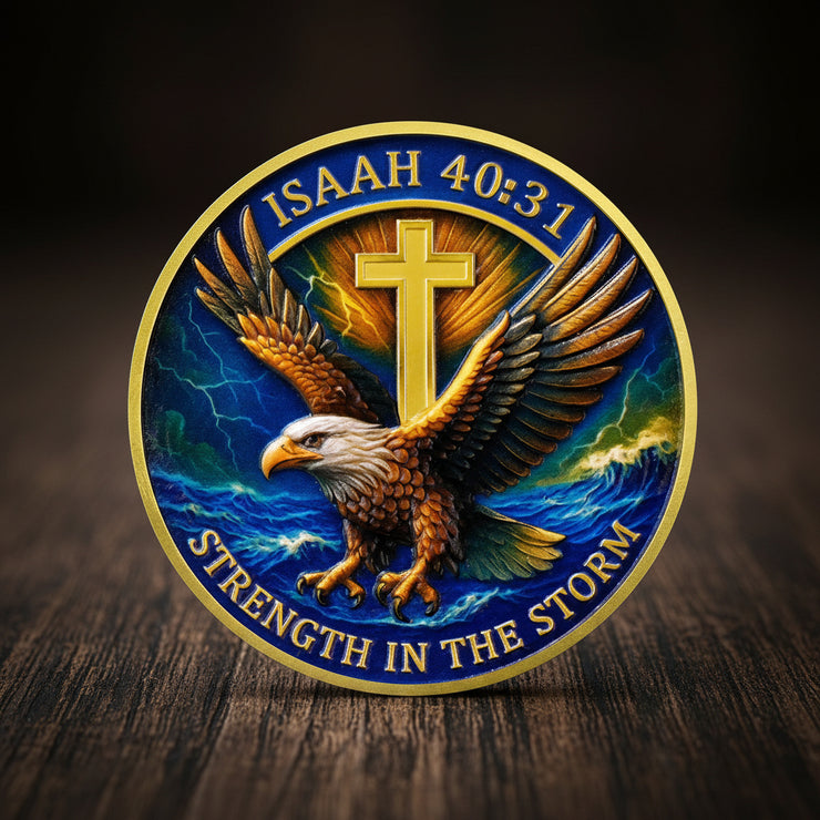 Wings Like Eagles Christian Challenge Coin