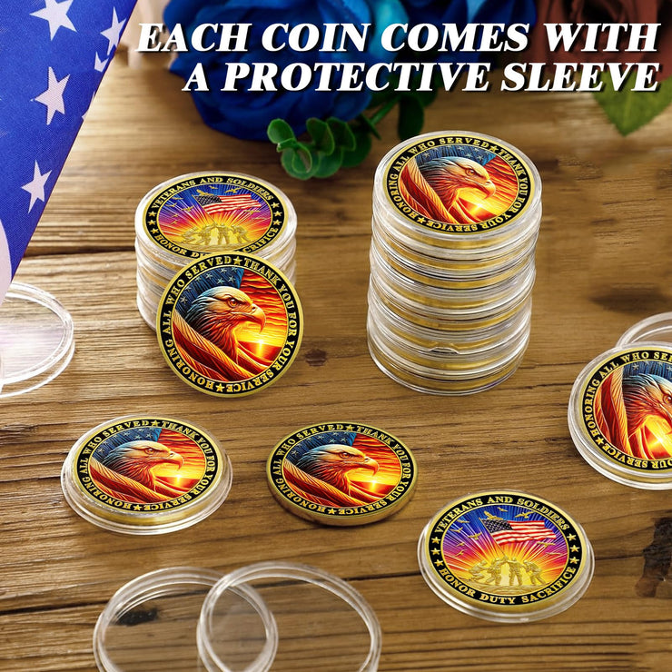 Honoring All Who Served Thank You for Your Service Military Veterans Challenge Coins