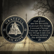 AA Medallion Recovery Grateful I Am Alive Sobriety Coin