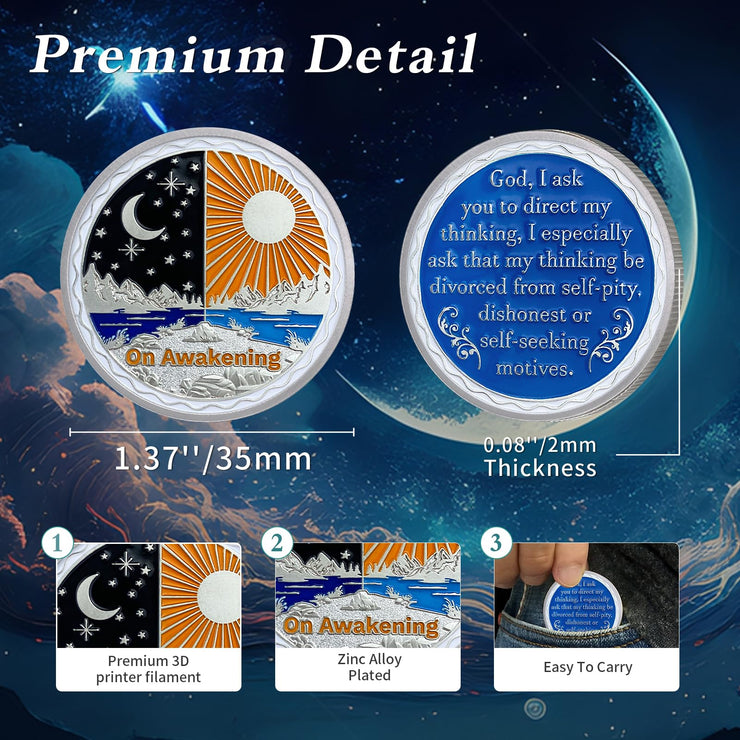 Recovery Sun and Moon Sobriety Coin