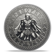 Thor Viking Norse God with Mjölnir and Runes Challenge Coin