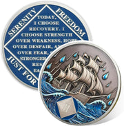 1-15 Year Addiction Recovery Braving The Storm Sobriety Coin