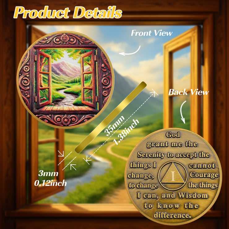 Personalized Window of Clarity Sobriety Coin