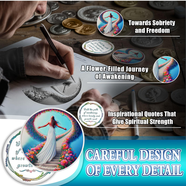 Flowers All The Way Sobriety Coin