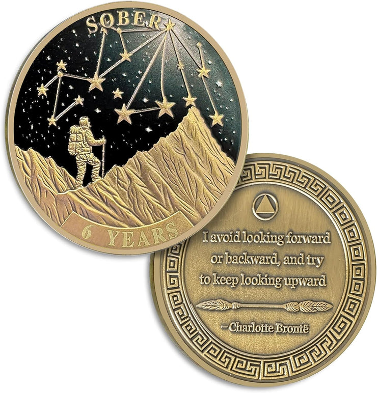 Under The Stars Pathfinder Explore Hope 1-10 Year Sobriety Coin