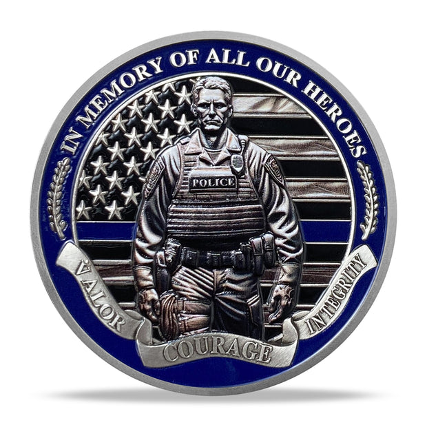 Heroic Police Law Enforcement Valor & Sacrifice Commemorative Memorial Coin