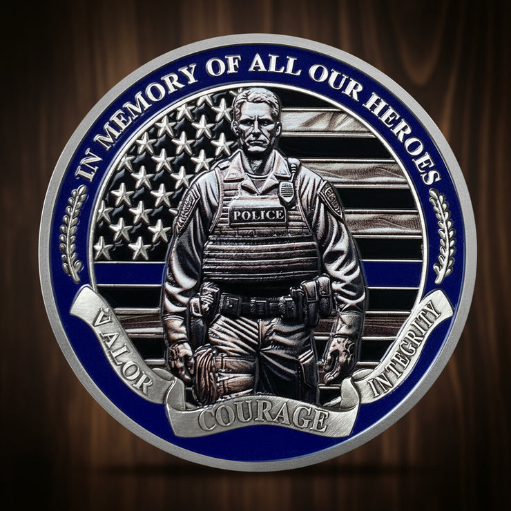 Heroic Police Law Enforcement Valor & Sacrifice Commemorative Memorial Coin