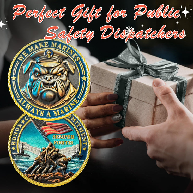 Bulldog Design US Marine Corps Graduation Token USMC Navy Veteran  Challenge Coin