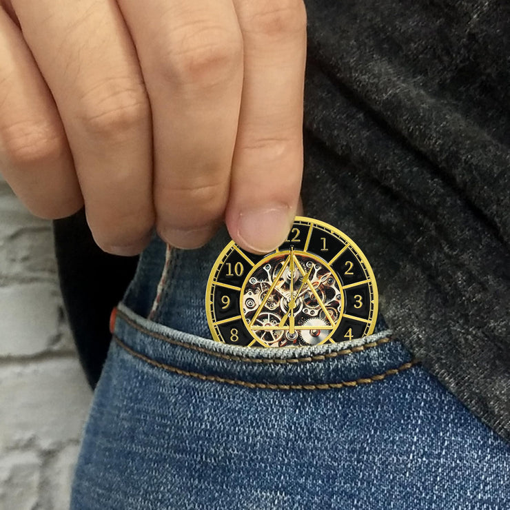 Clock & Gear Design 12 Steps Sobriety Coin