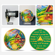 Serenity Prayer Recovery Coin Cabin Design with Unity Sobriety Challenge Coin