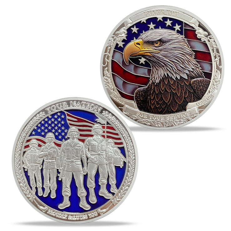 Thank You for Your Service Challenge Coins for Veterans