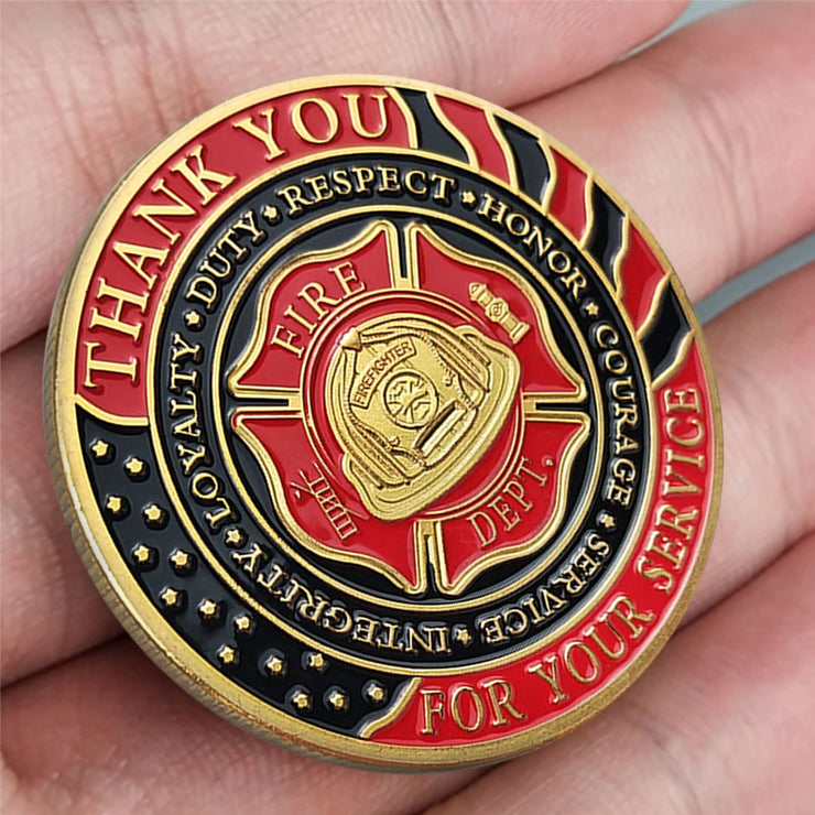 Firefighter Challenge Coin Thank You for Your Service