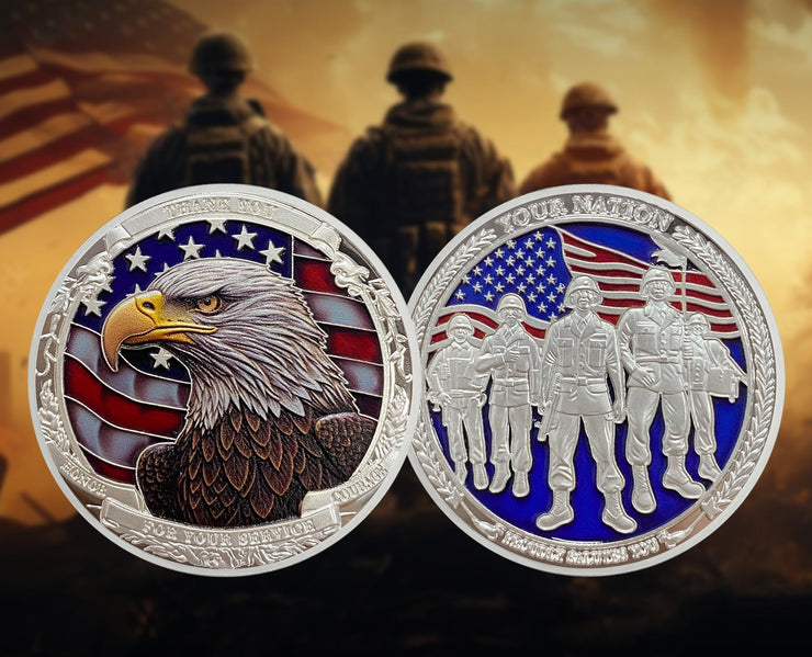 Thank You for Your Service Challenge Coins for Veterans