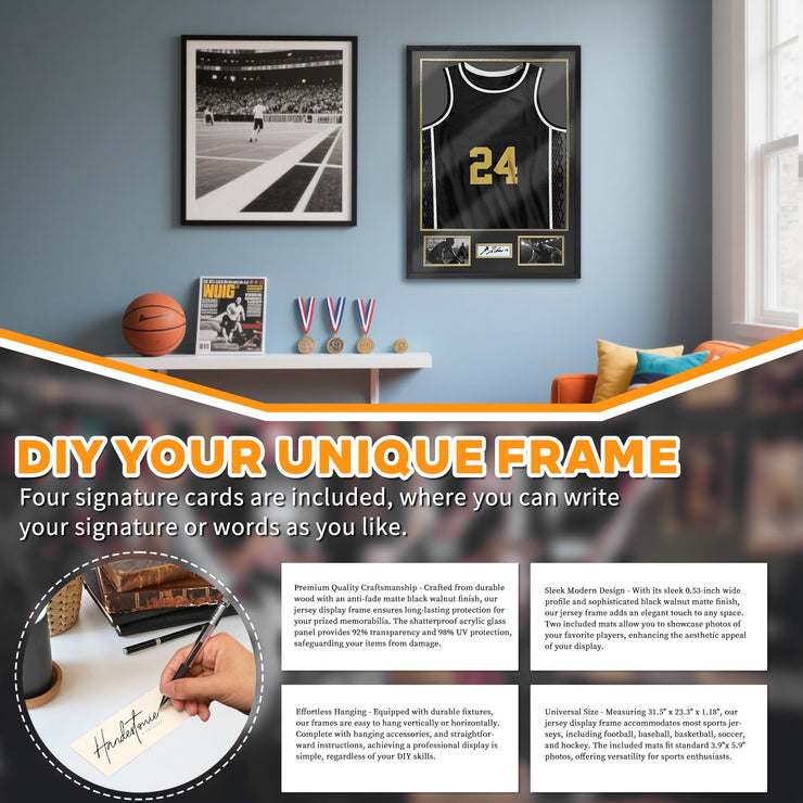 98% UV Protection Acrylic Solid Wood Jersey Frame Display Case