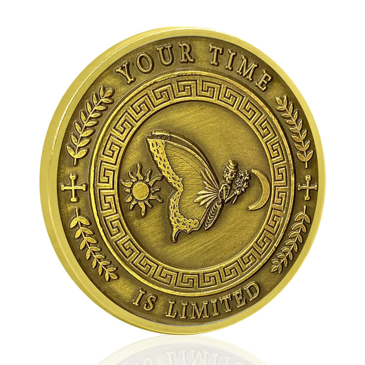 Memento Mori Vivere Stoic Reminder Token for Daily Stoic 3D Skull Challenge Coin