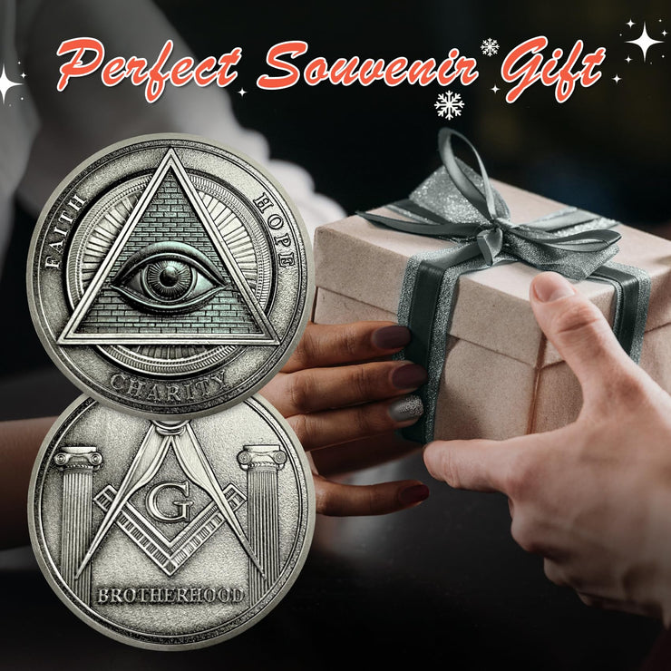 All-Seeing Eye Masonic Challenge Coin