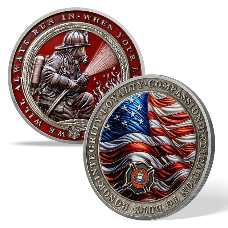 Masked Firefighter Courage & Honor Challenge Coin