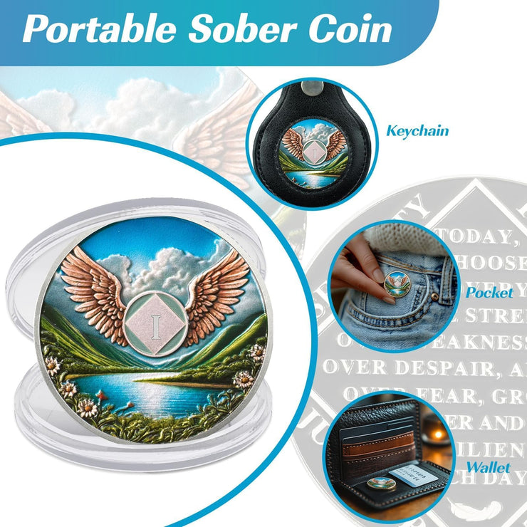 Personalized Wings of Freedom Sobriety Coin