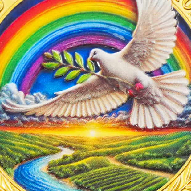 Rainbow Ark Dove Religious Coin