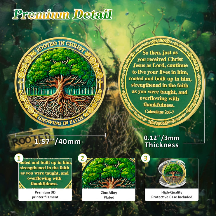 Tree of Faith Christian Challenge Coin