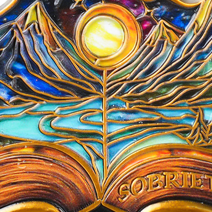 Book of Illusions Mountain Sobriety Coin
