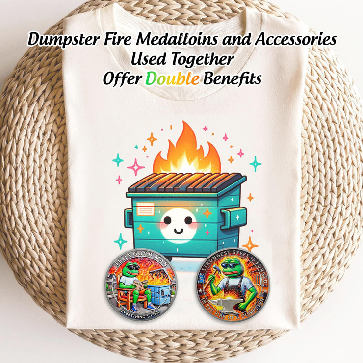 Fun Emotional Support This is Fine Dumpster Fire Frog Challenge Coin