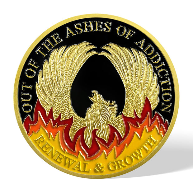 Rebirth from the Ashes Phoenix Sobriety Coin