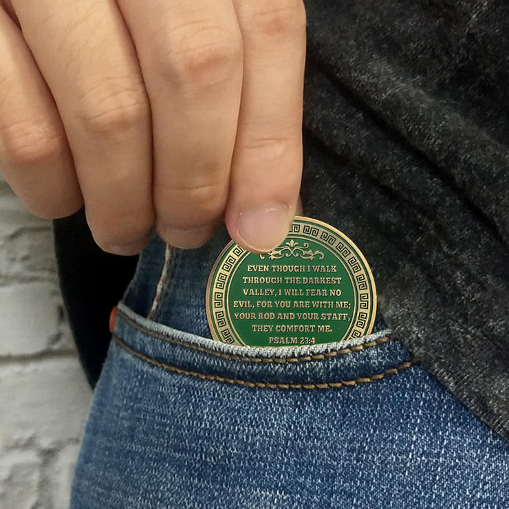 Inspirational Bible Verse 40 Jesus Shepherding Religious Coin